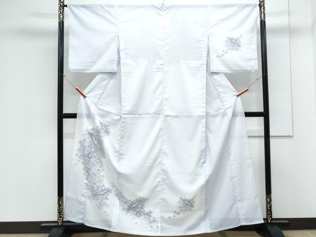 平和屋着物＊夏物　訪問着　絽　かもめ　舟　洗える着物　CABK0694th