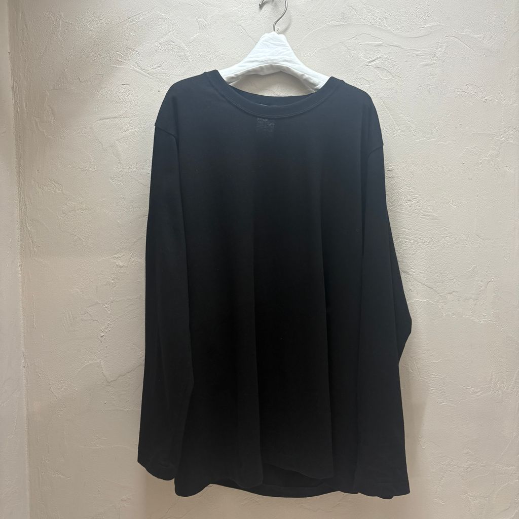 Yohji Yamamoto ヨウジヤマモト Compact ロングTシャツ FL-T51-052-2A ブラック size:2【代官山B10】