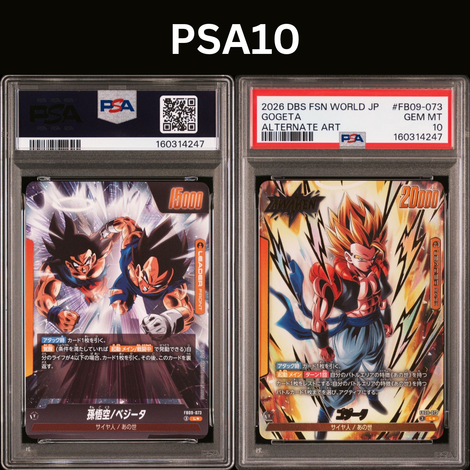 PSA10 ゴジータ 孫悟空/ベジータ L☆ パラレル FB09-073 DUAL
