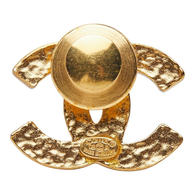 CHANELシャネル ピンブローチココマークブラックCC 02A ゴールドカラー シャネル ココマーク ピンブローチ 02A刻印 ゴールド ブラック メッキ