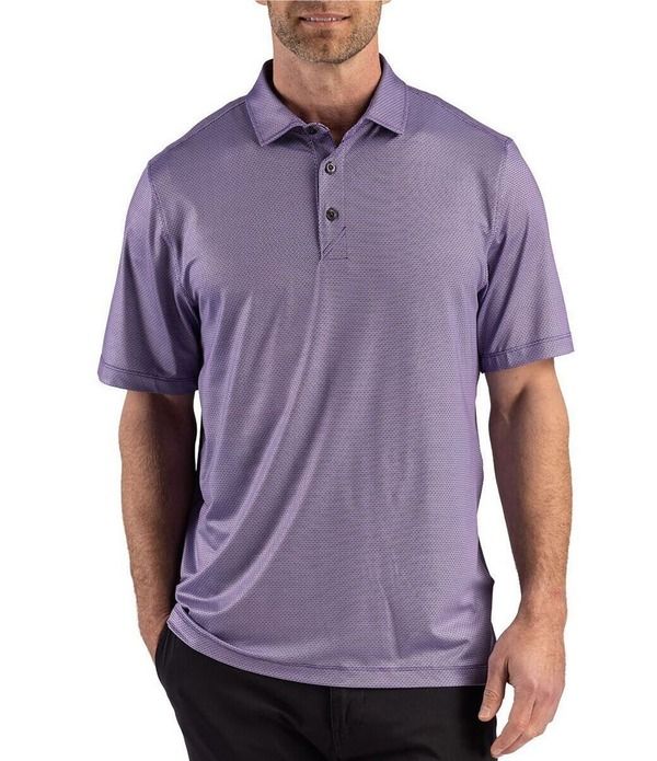 カッターアンドバック メンズ トップス シャツ プリント Cutter Buck Pike Lattice Polo Recycled Lattice Print Polo College Purpl