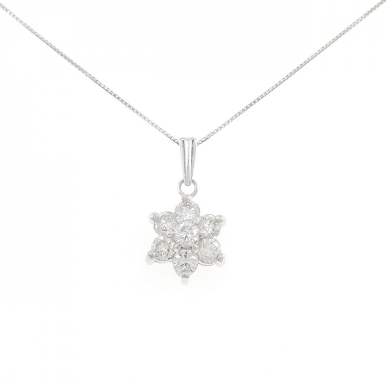 PT900/PT850 フラワー ダイヤモンド ネックレス 1.04CT