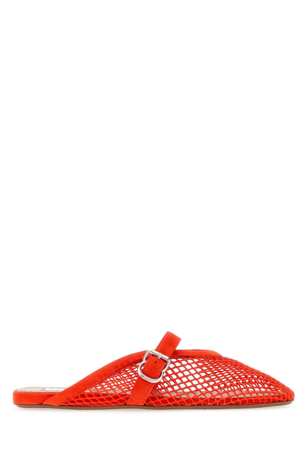 【新品・最安値】ALAIA アライア FISHNET FLAT MULES ORANGEVIF 正規品 シューズ AA3A1035A040 U14 66,165円