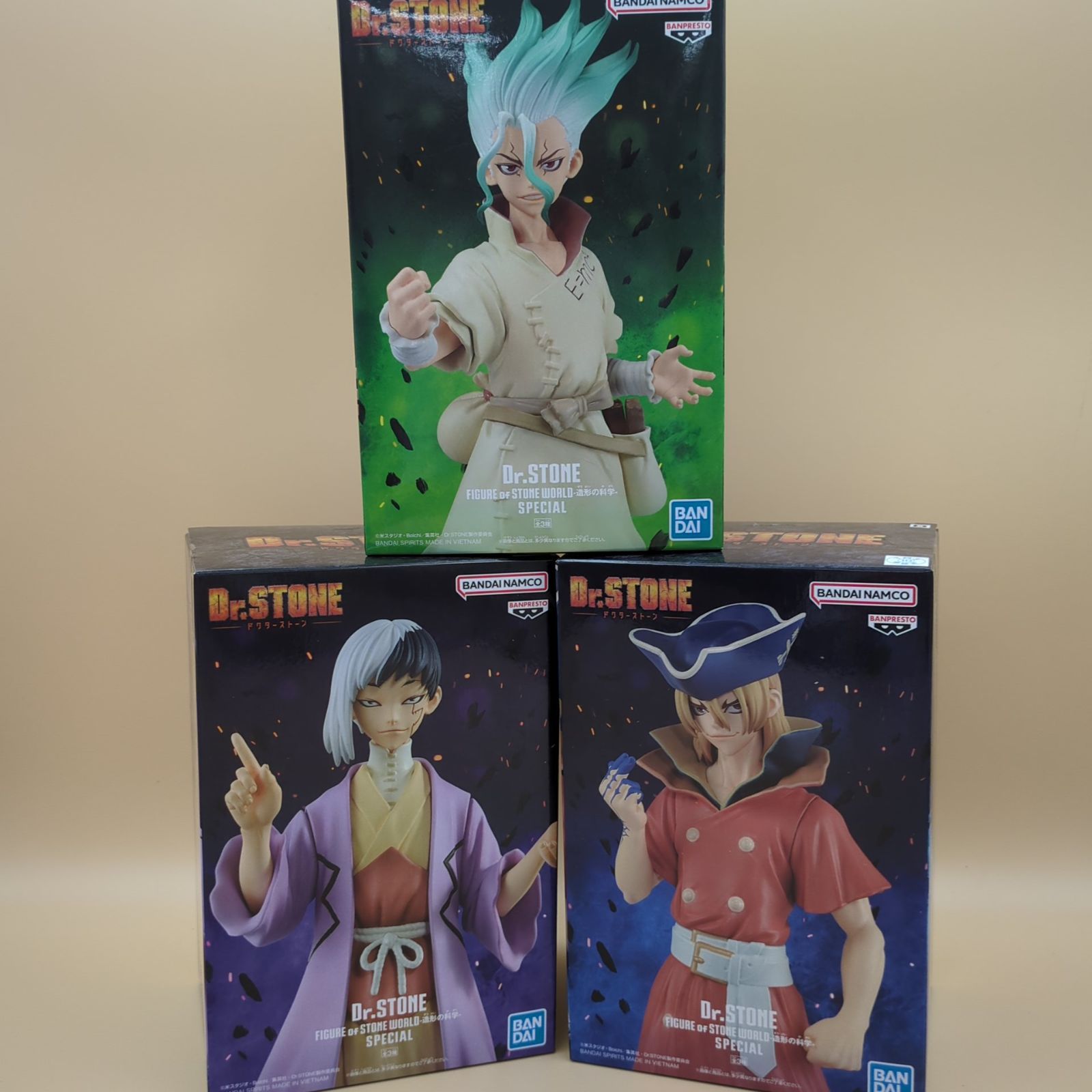 D52523】未開封 3種セット Dr.STONE FIGURE of STONE WORLD 造形の