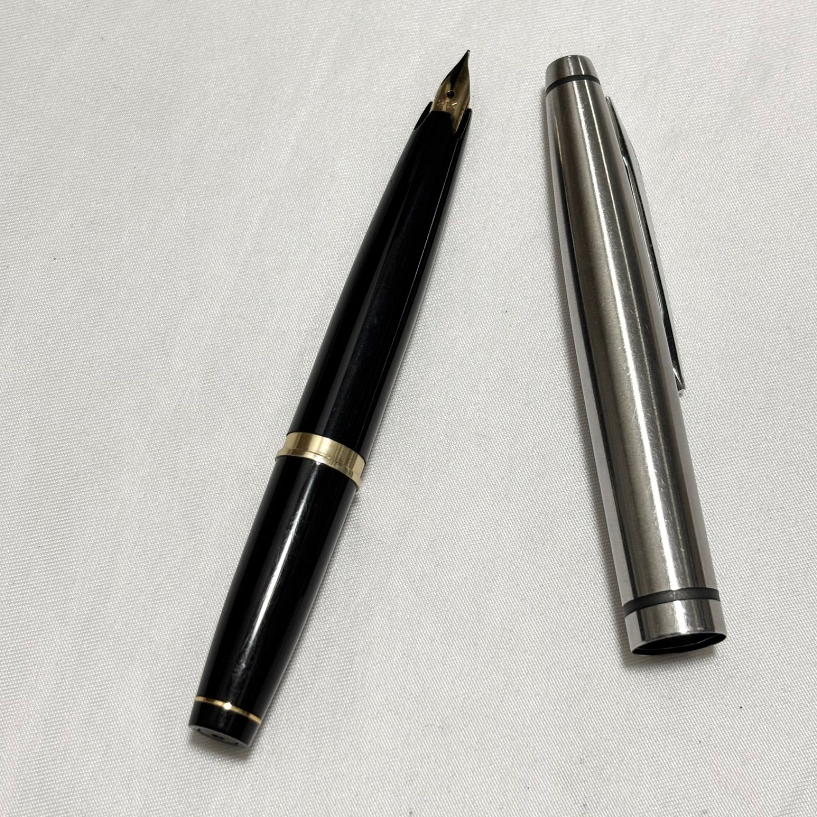 【送料無料】SAILOR/セーラー/万年筆/シルバー×ブラック/ペン先21K/文房具/筆記用具/中古品