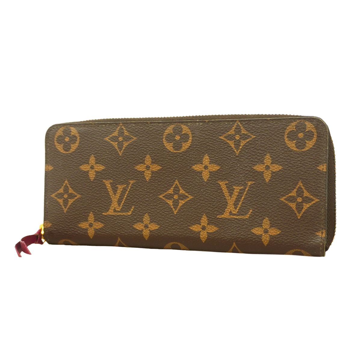 【6kc2713】ルイヴィトン 長財布 モノグラム ポルトフォイユクレマンス M60742 フューシャ【中古】レディース
