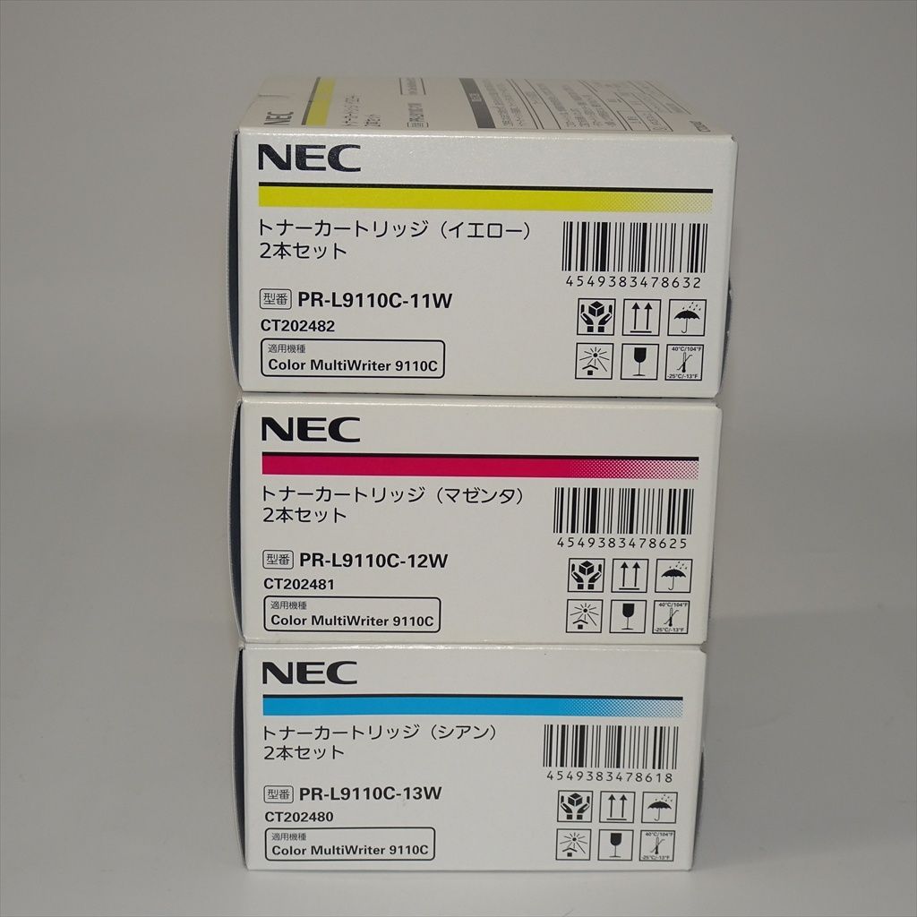 NEC トナーカートリッジ 3色セット　イエロー　マゼンタ　シアン　② NEC トナー3色セット イエロー・マゼンタ・シアン 純正 - メルカリ