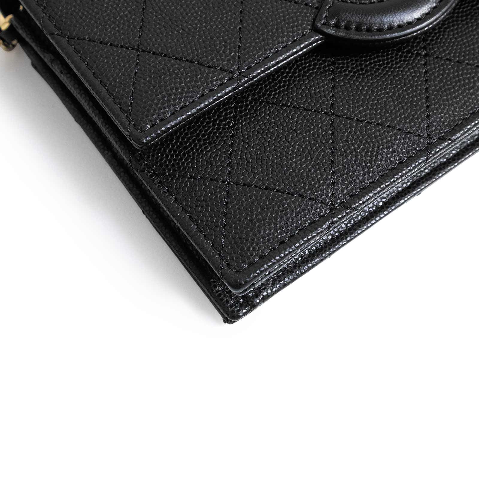 シャネル 財布 シャネル AP5455 キャビアスキン ブラック チェーンウォレット 斜め