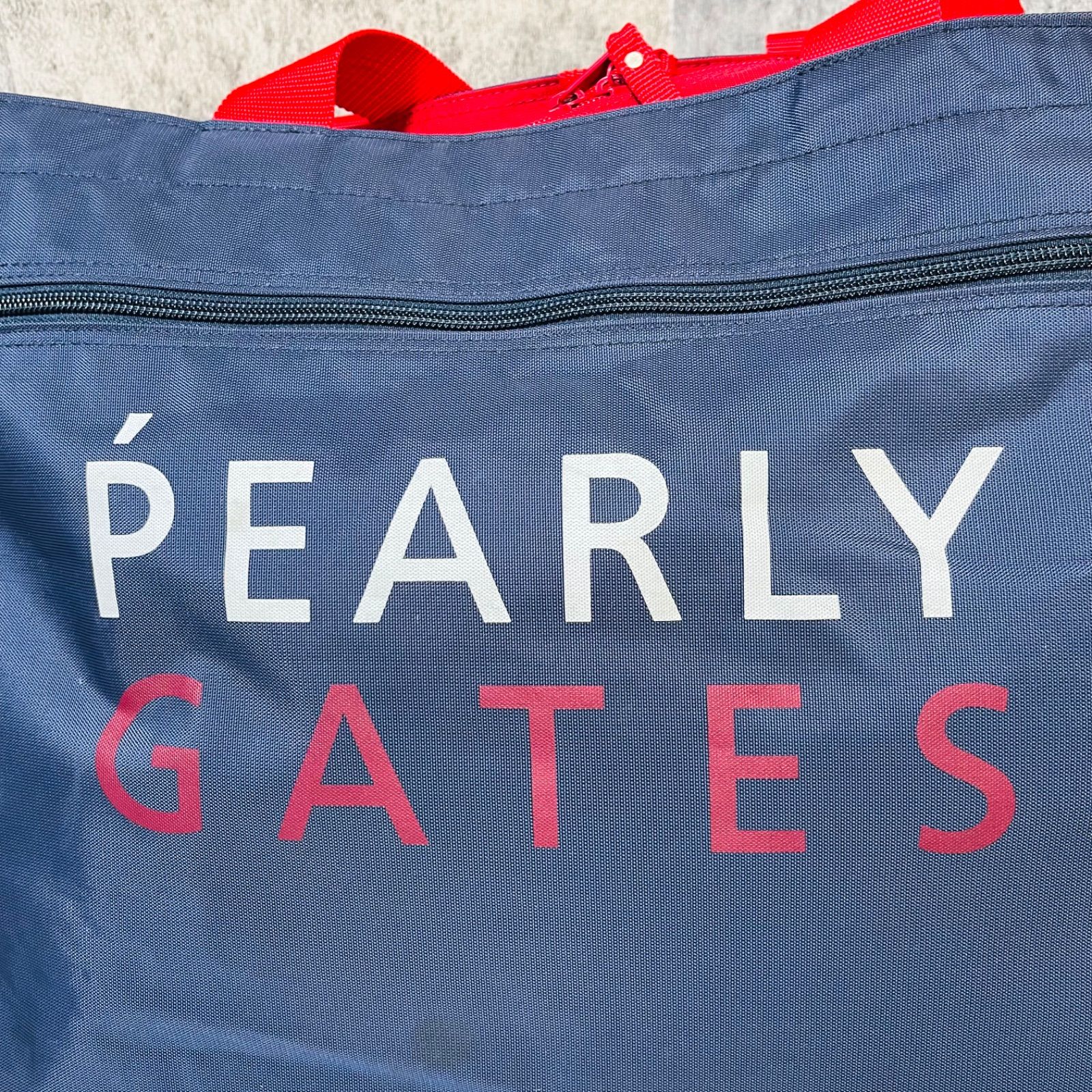 PEARY GATES パーリーゲイツ ロッカーバッグ トートバッグ ダブルファスナー ネイビー/レッド - メルカリ