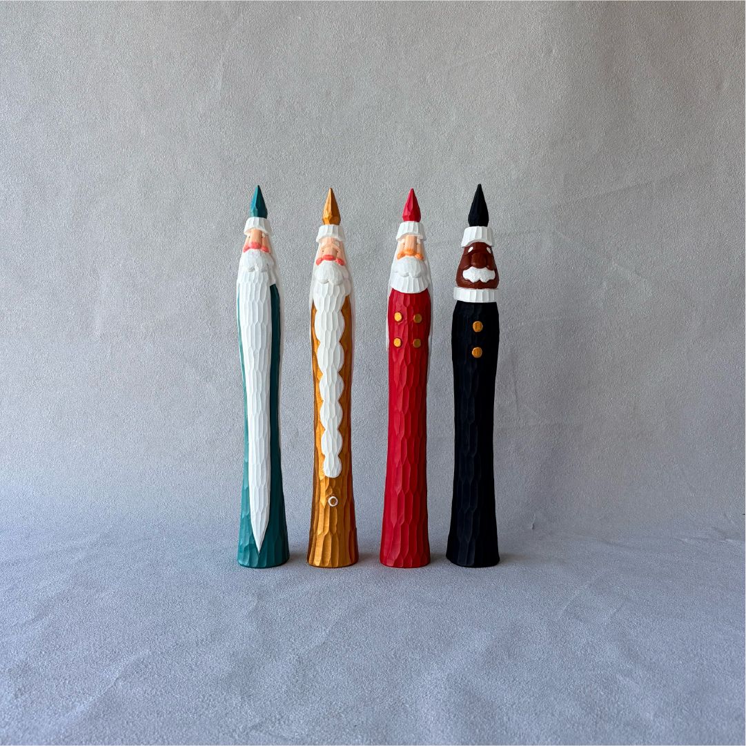 とんがりサンタ shimoo design クリスマス 北欧 希少 Shimoo Design シモーデザイン とんがりサンタ 木彫り