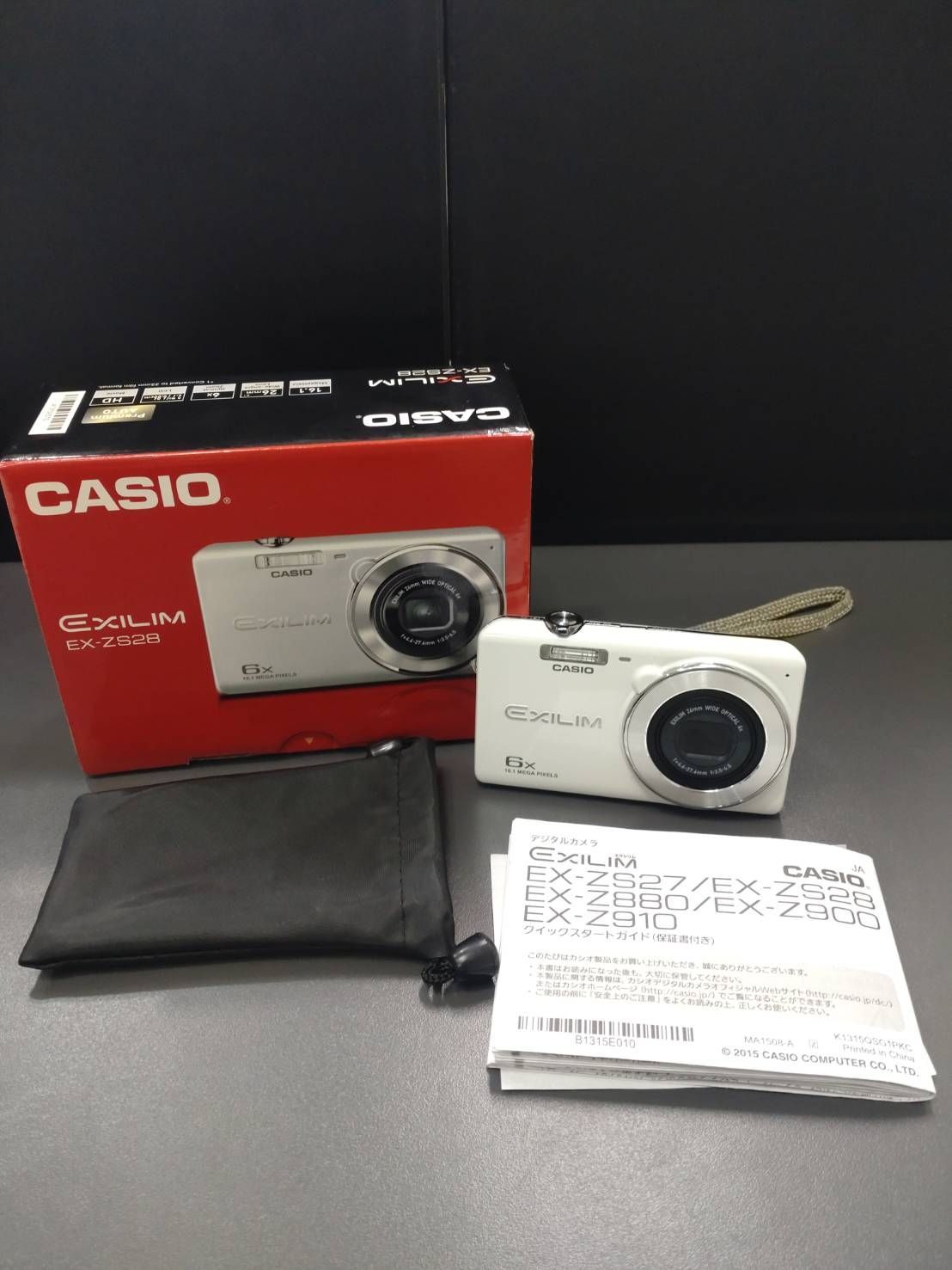 H【充電器なし】CASIO EXILIM EX-ZS28 デジカメ ホワイト - メルカリ
