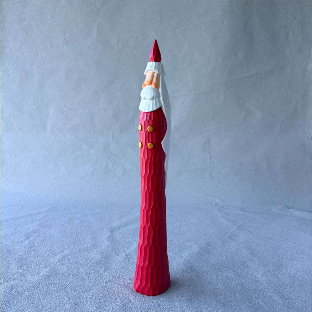 とんがりサンタ　shimoo design クリスマス　北欧　木工　置物　作家 希少 Shimoo Design シモーデザイン とんがりサンタ 木彫り