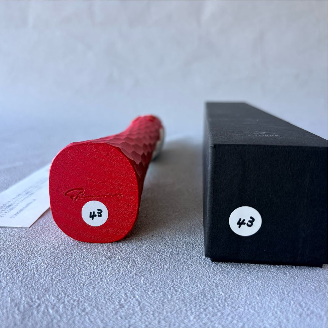【美品】shimoo design　とんがりサンタ　ボタン3 希少 Shimoo Design シモーデザイン とんがりサンタ 木彫り