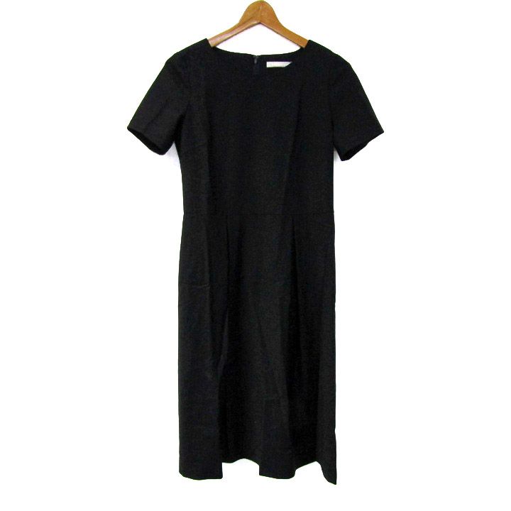 theory luxe ブラック半袖ワンピース38☆新品☆ セオリーリュクス ワンピース 半袖 ウール混 ストレッチ ブランド