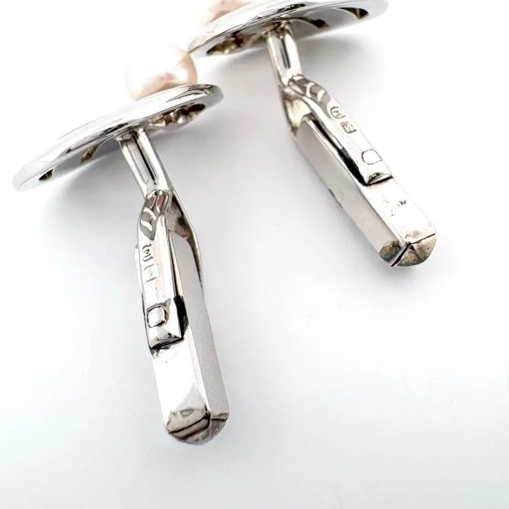 MIKIMOTO ミキモト パール　カフス　カフリンクス シルバー ミキモト SV パール カフスボタン シルバー カフリンクス 真珠