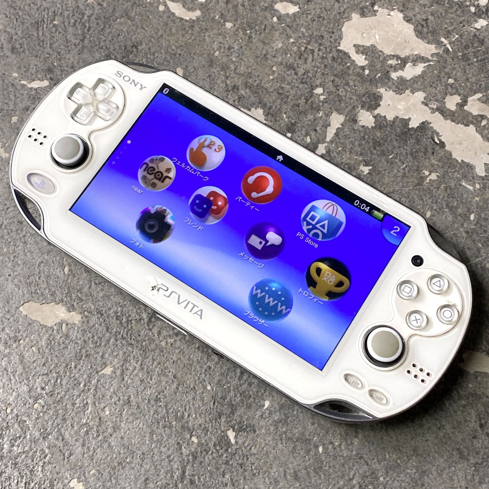 SONY ソニー PlayStation Vita 本体 PCH-1000 ホワイト PS Vita ケース付き 動作確認済み 26j菊DO