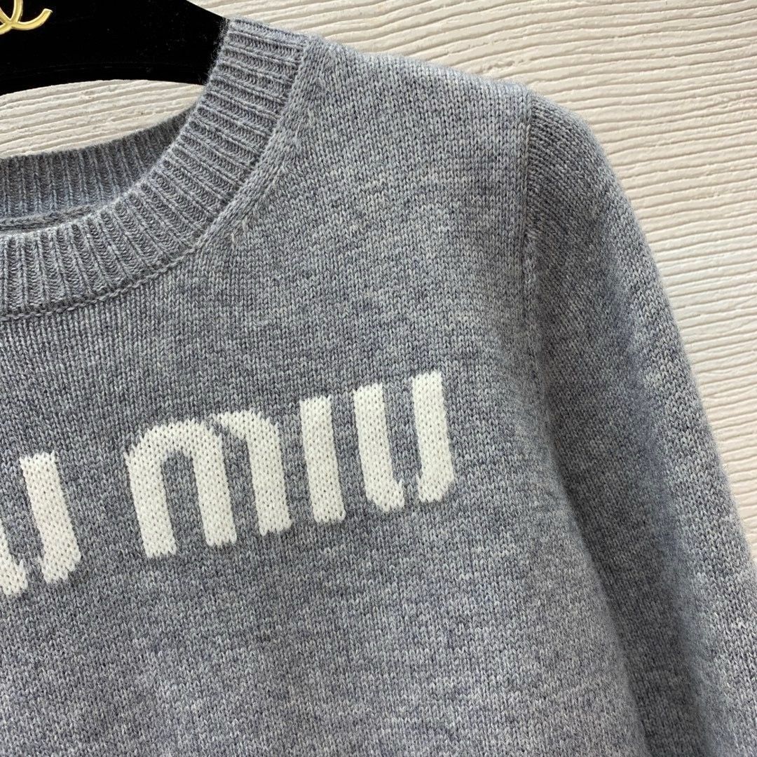 美品 MIUMIU ミュウミュウ セーター ニット レディース ✤グレー 