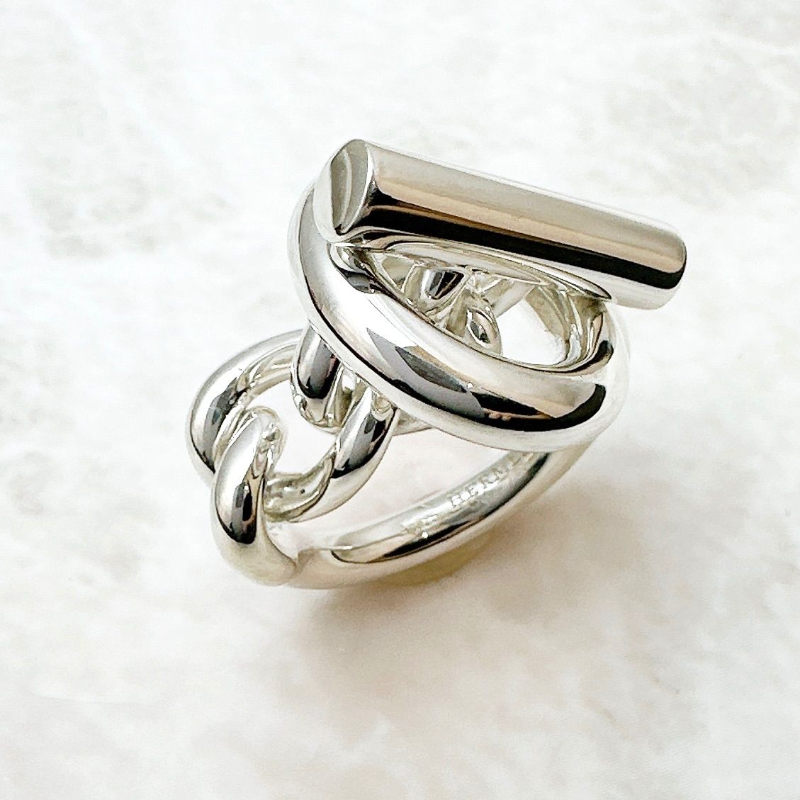 HERMES クロワゼット シルバーリング #53 13号 HERMES - 値下げ！新品未使用 エルメス クロワゼット GM シルバー