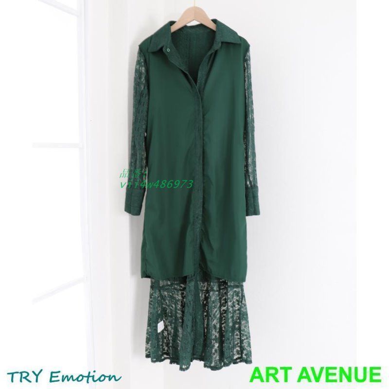 マーメイド総レースシャツワンピース