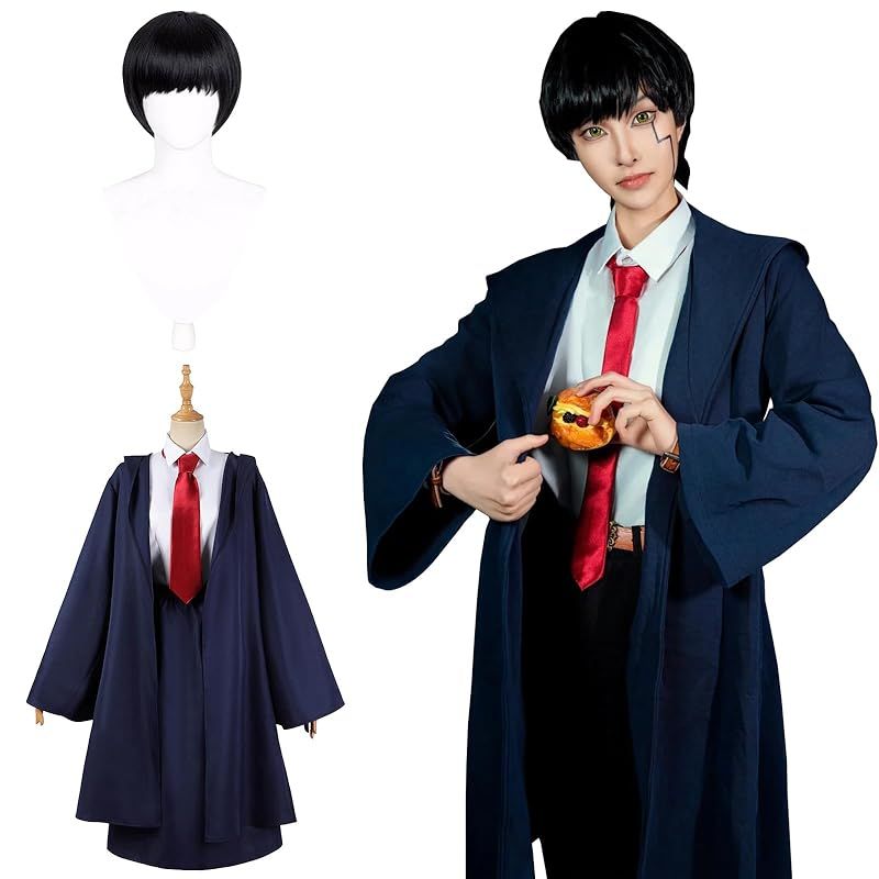 在庫 神併 マッシュ バーンデッド コスプレ ウィッグ付き キノコ頭 マッシュル コスプレ衣装 フルセット コスチューム 大人用 仮装 文化祭 Mashle Burnedead cosplay マッシュ バーンデッド ウィッグ付き XXL 0