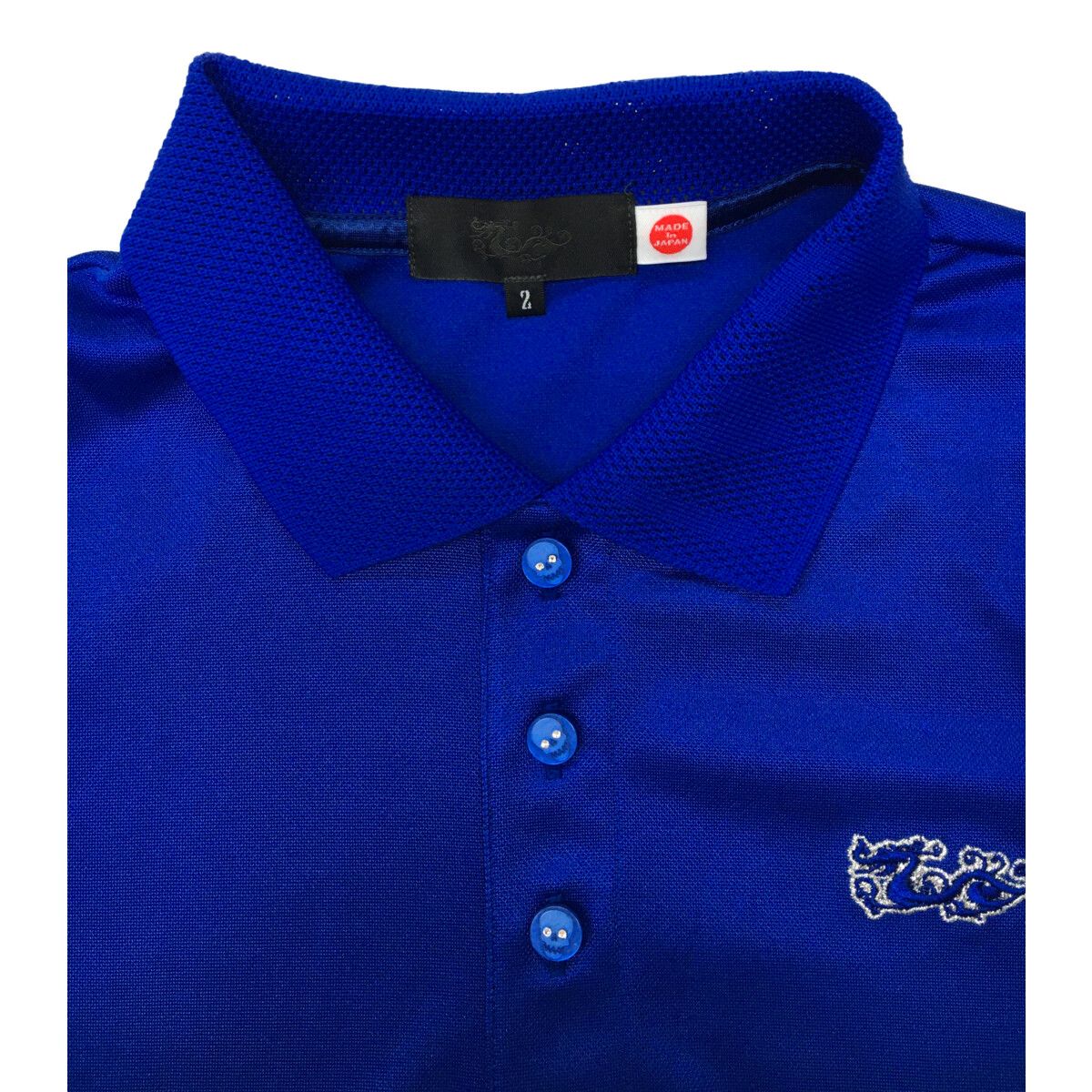 Dance With Dragon - coco 中古 ダンスウィズドラゴン DANCE WITH DRAGON レディース 半袖ポロシャツ 2(M) 青 ブルー バックプリーツ coco 中古 ダンスウィズドラゴン DANCE WITH DRAGON レディース