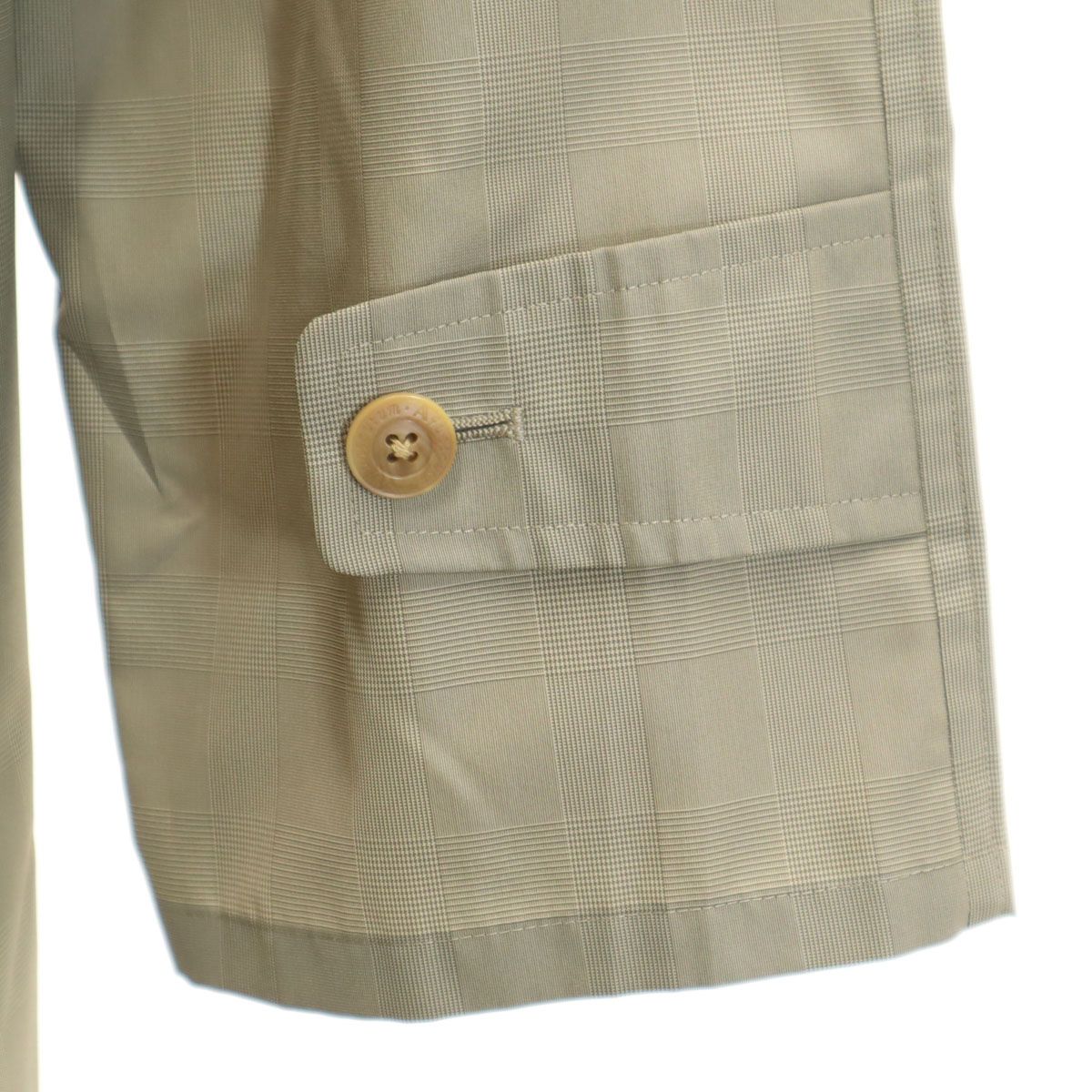 希少 イギリス製◎Aquascutum ステンカラーコート チェック柄 ベージュ 美品✨アクアスキュータム ステンカラーコート ベージュ系