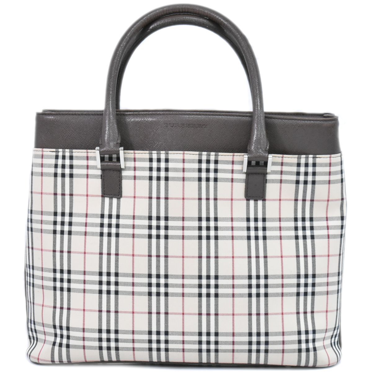 本物 バーバリー BURBERRY レザー 潰れ トートバッグ ハンドバッグ  