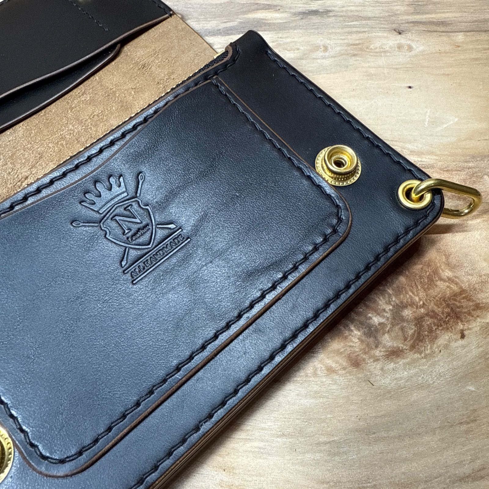 人生観 マリアム社 ホースバット 150 カスタム トラッカーウォレット 茶芯 真鍮 手縫い 品数豊富。