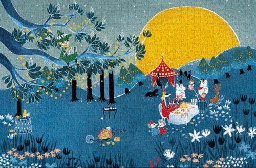 新品 やのまん 1000ピース ジグソーパズル MOOMIN 月明りのパーティー (50x75cm) [佐川急便]