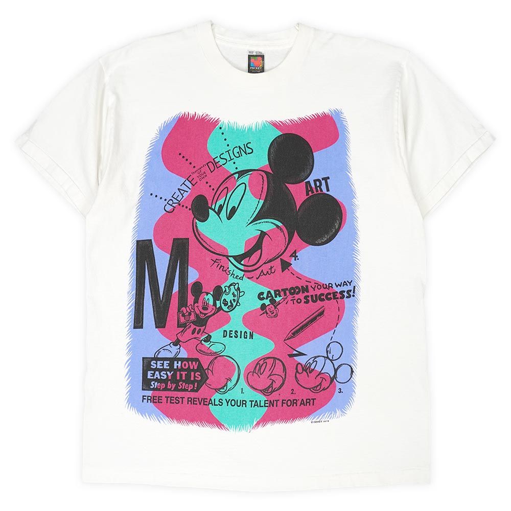 ディズニー Disney 90s 90年代 Mickey Mouse ミッキーマウス キャラクタープリントTシャツ MADE IN USA アメリカ製 ヴィンテージ VINTAGE 古着 メンズ カットソー ホワイト / 白 ONE SIZE【中古】