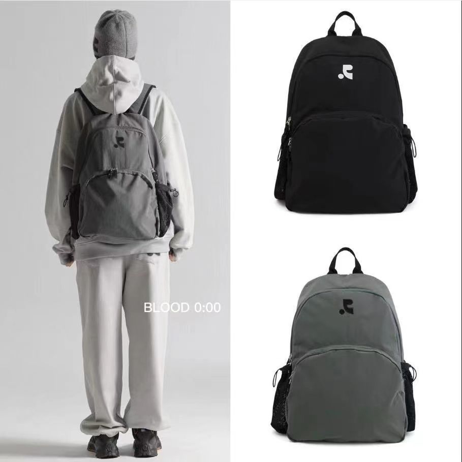 韓国人気 Rest & Recreation★RR LOGO NYLON BACKPACK ブラック