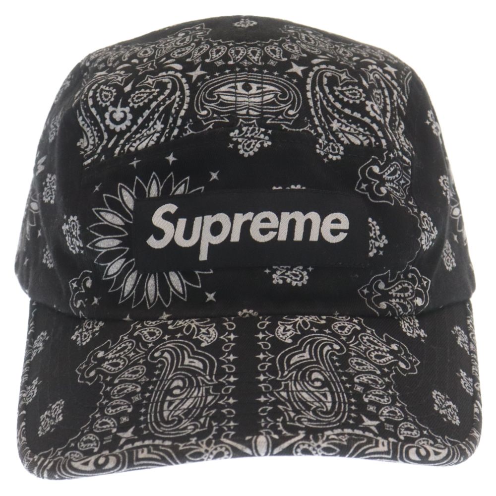 SUPREME (シュプリーム) 21SS Bandana Camp Cap ボックスロゴ バンダナ柄 キャンプ キャップ 帽子 ブラック - メルカリ