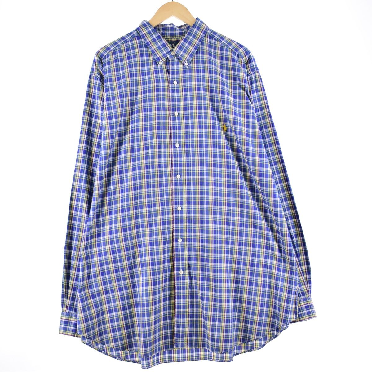 古着 ビッグサイズ ラルフローレン Ralph Lauren CLASSIC FIT クラシックフィット 長袖 ボタンダウンチェックシャツ メンズXXXL/eaa351144