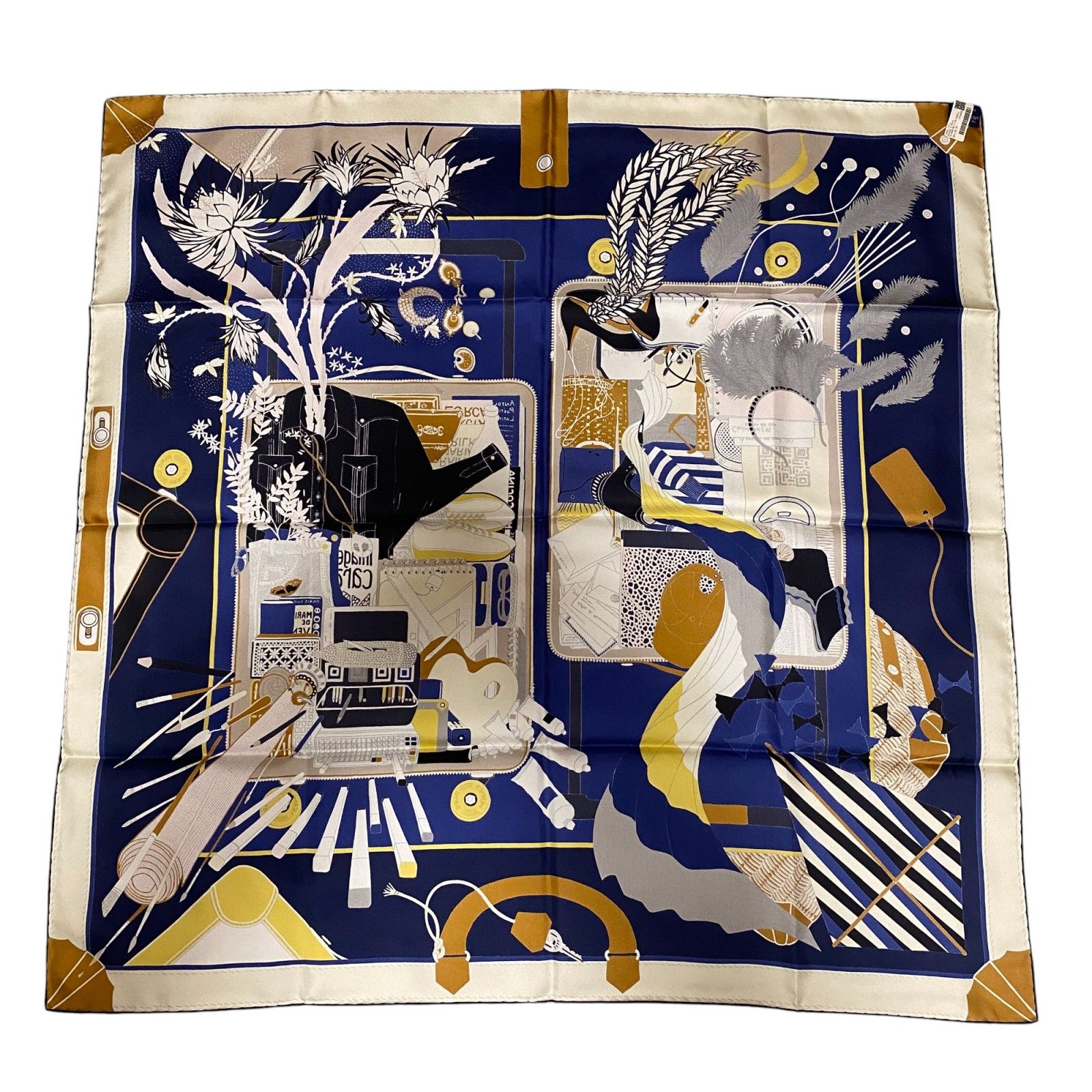 未使用 エルメス HERMES レディース スカーフ カレ90 バガージュ