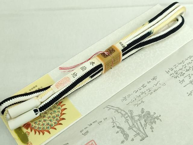 平和屋本店■極上　有職組紐道明　帯締め　奈良組　木蘭地　宮内庁御用　国立博物館御用　東京芸術大学御用　逸品　未使用　DZAA10368kh5 平和屋本店□極上 有職組紐道明 帯締め 奈良組 木蘭地 宮内庁御用 国立