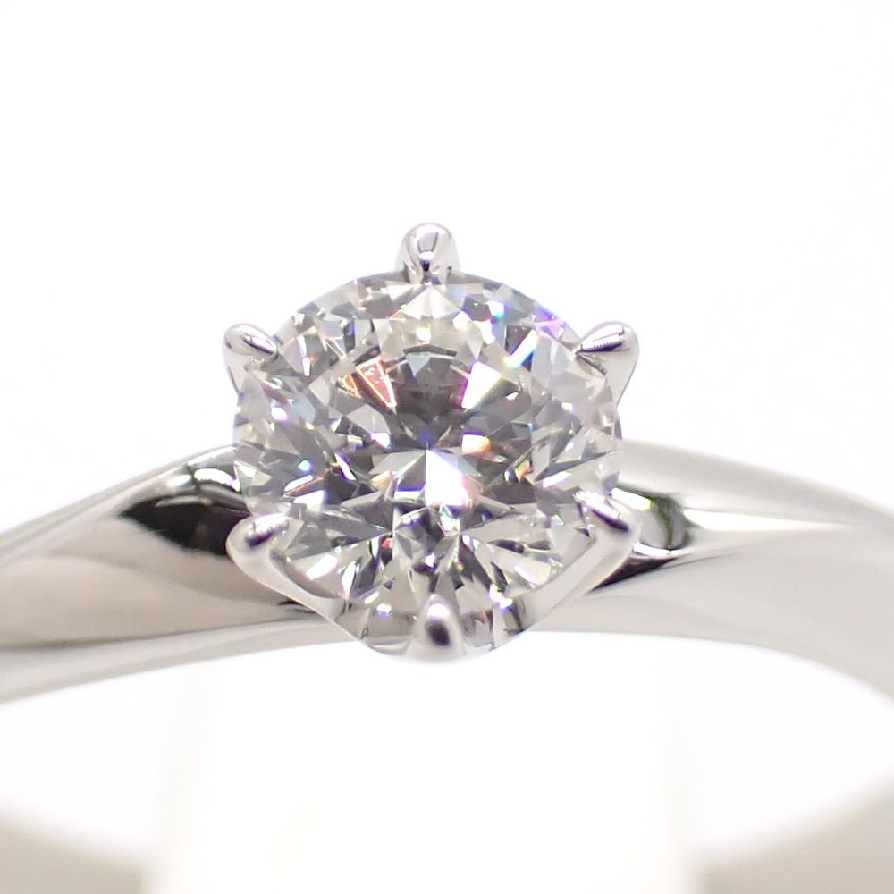 ダイヤモンドリングプラチナPT900 鑑定書付き0.35ct 縦爪