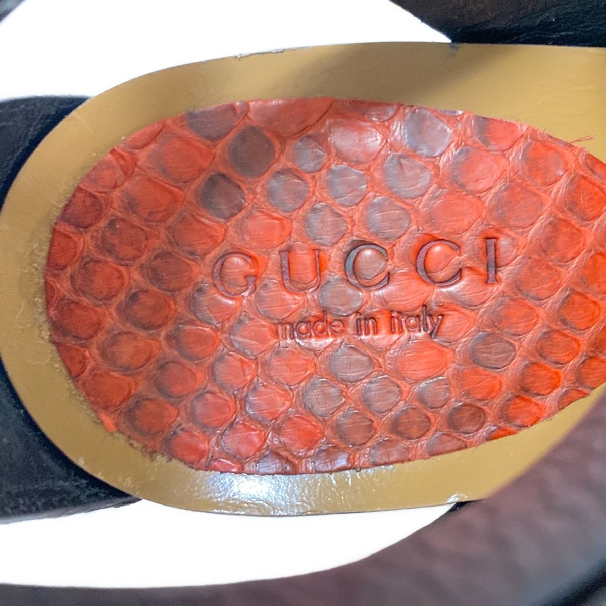 GUCCI(グッチ) サンダル 36 レディース - レッド×ダークブラウン
