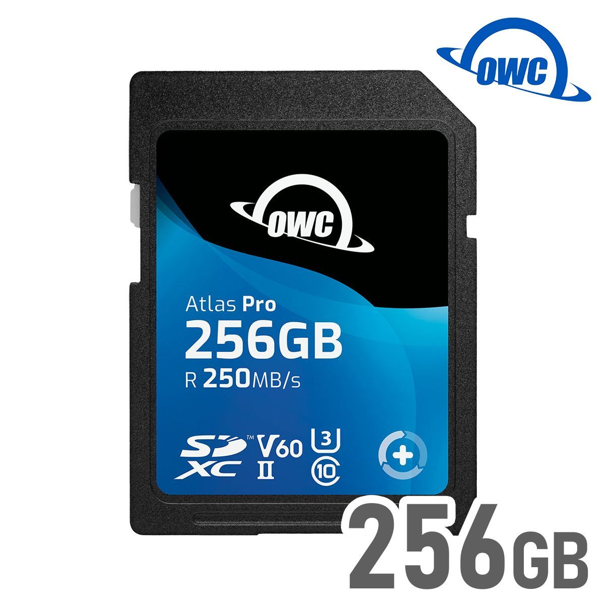 プロ仕様の高速転送SDカード 256GB OWC Atlas Pro SD｜SDXC UHS-II V60｜最大速度 書き込み 130MB|S 読み出し 250MB|S｜防水 防塵 耐衝撃｜ 3年保証｜OWCSDV60P0256