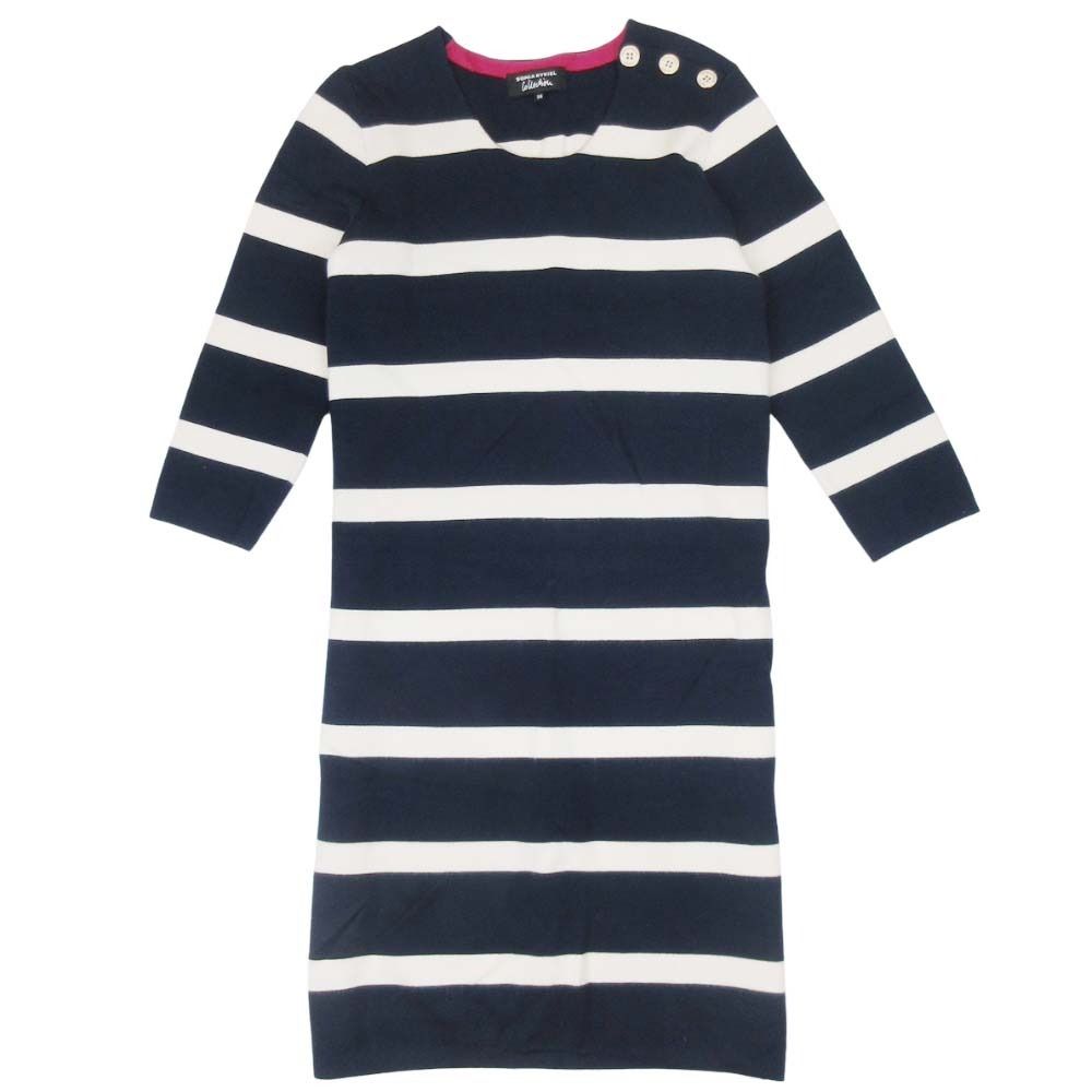 【SONIA RYKIEL】デザイン　ボーダー　ニットセーター　古着　ワンピース SONIA RYKIEL - 【SONIA RYKIEL】デザイン ボーダー ニットセーター