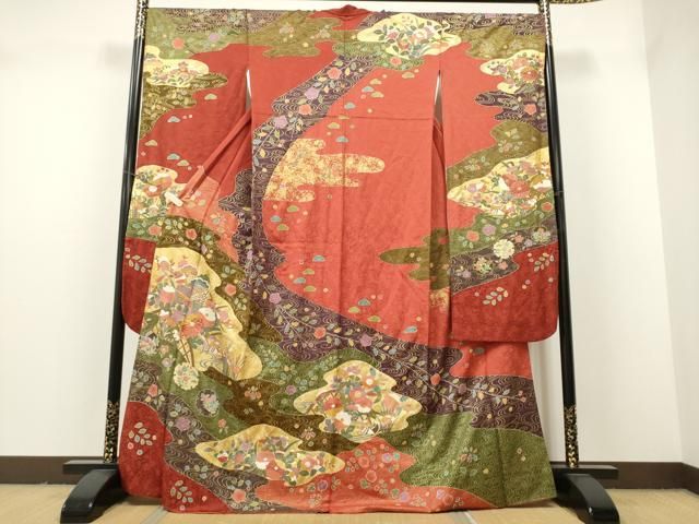 平和屋着物○豪華振袖 総絞り 舞花文 正絹 逸品 CAAU1778yc