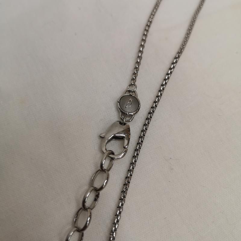 DIESEL ディーゼル ネックレス ペンダント ロゴリング トップ シルバー ゴールド