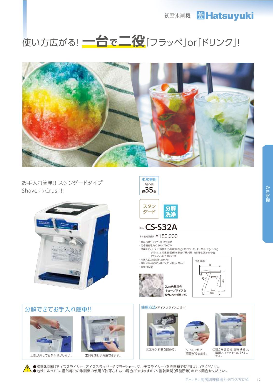 CS-S32A アイススライサー クラッシャー CHUBU 中部コーポレーション 
