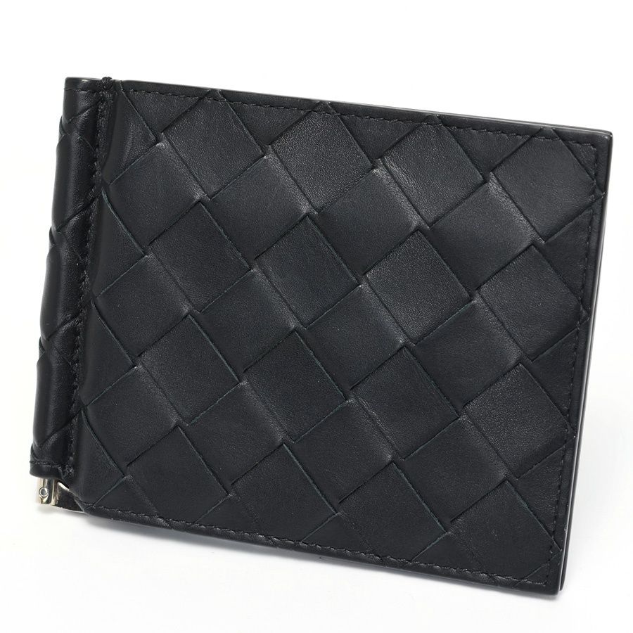 ボッテガヴェネタ|BOTTEGA VENETA イントレチャート マネークリップ ウォレット 749404 レザー ブラック 商品番号 S-157806