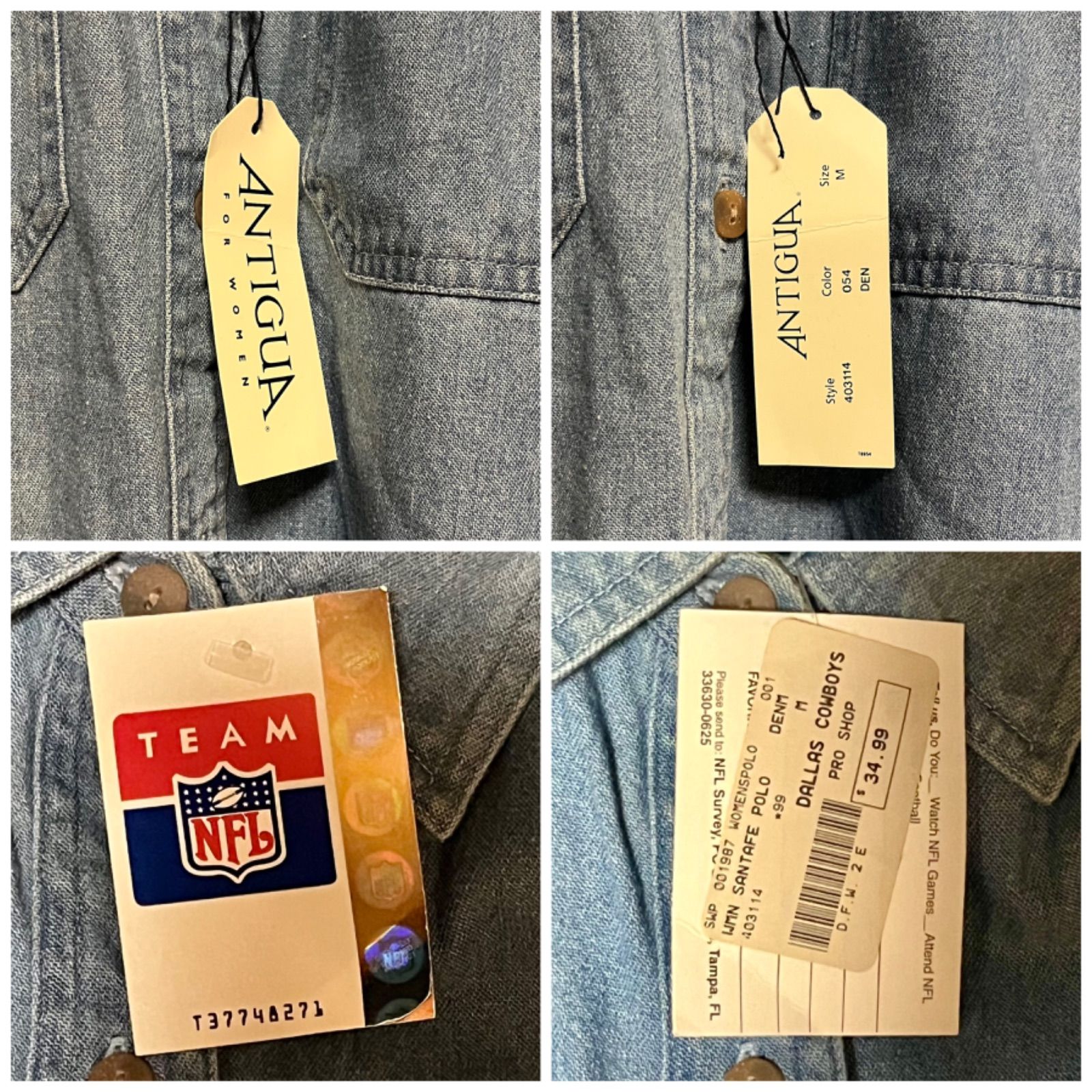 新品タグ付き 美品 未着用 デニムベスト NFL アメフト ロゴ刺繍 ノースリーブ M（日本のXL以上） 大きいサイズ ライトブルー アメリカンフットボール スポーツ ストリート ダンス ダンサー 在原みゆ紀 Nene YUKIME yuu Moe AYUMI