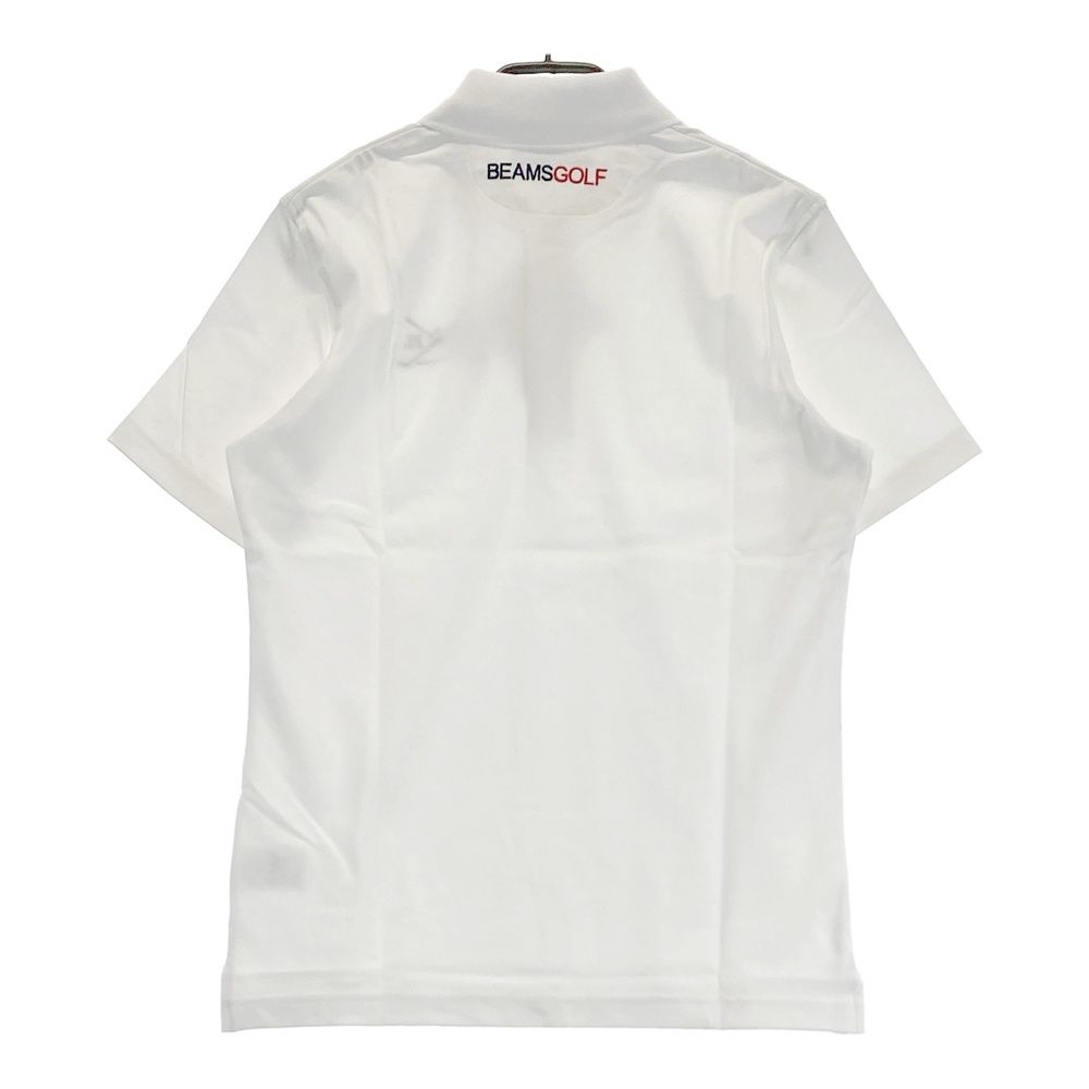 サイズ：S BEAMS GOLF ビームスゴルフ 半袖ポロシャツ 刺繍 ホワイト系