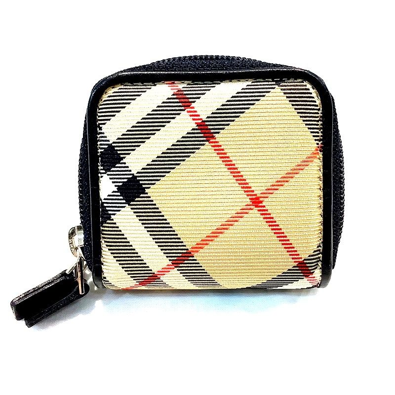 バーバリー BURBERRY LONDON Wジップ コインケース ミニ ウォレット ノバチェック 小銭入れ 2個口 内側仕切りあり KB-9990