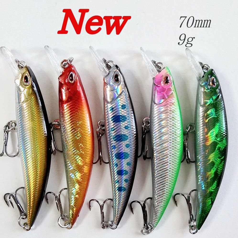 トラウトミノー 70mm 9g 5個セット シンキングトラウトミノー リュウ