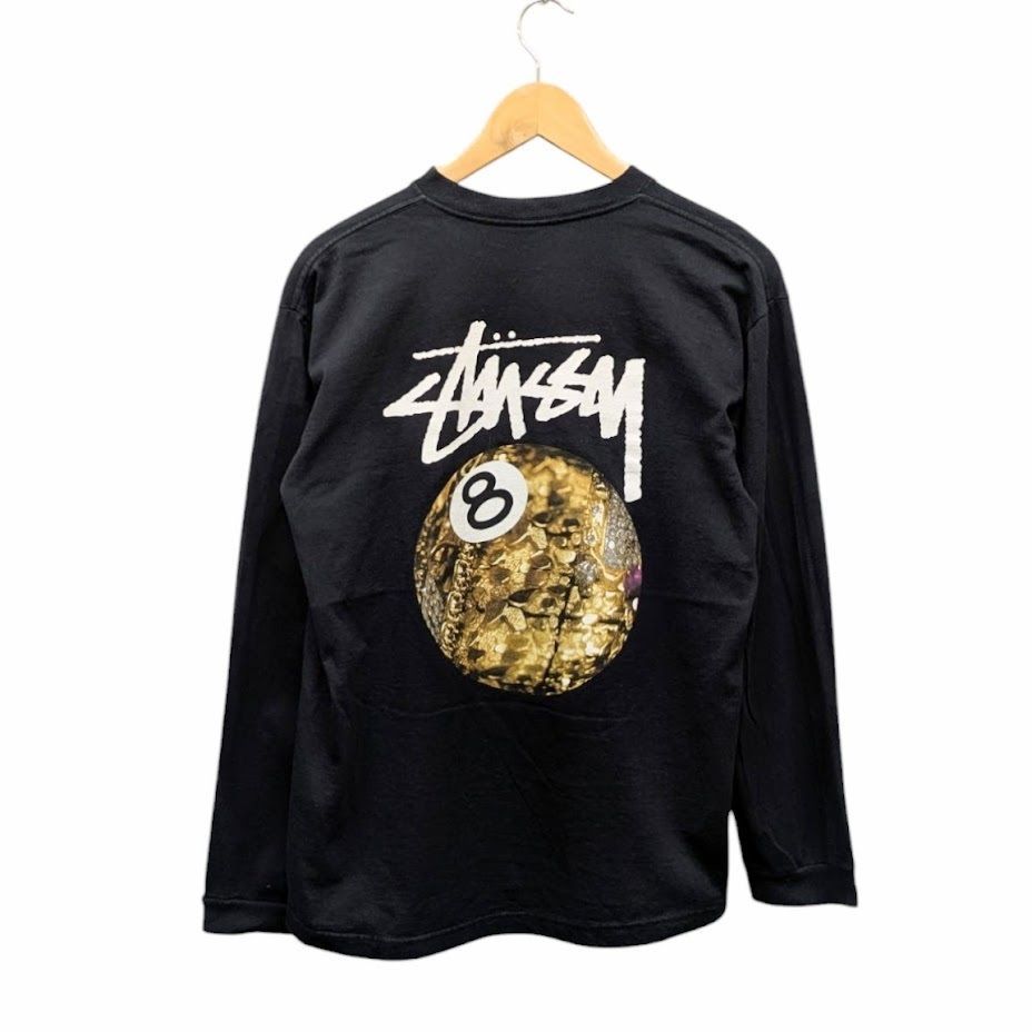 stussy ステューシー 長袖tシャツ ロンt 8ボール　ブラック STUSSY ステューシー 8 BALL 8ボール ロンT ブラック sizeL 瑞穂店