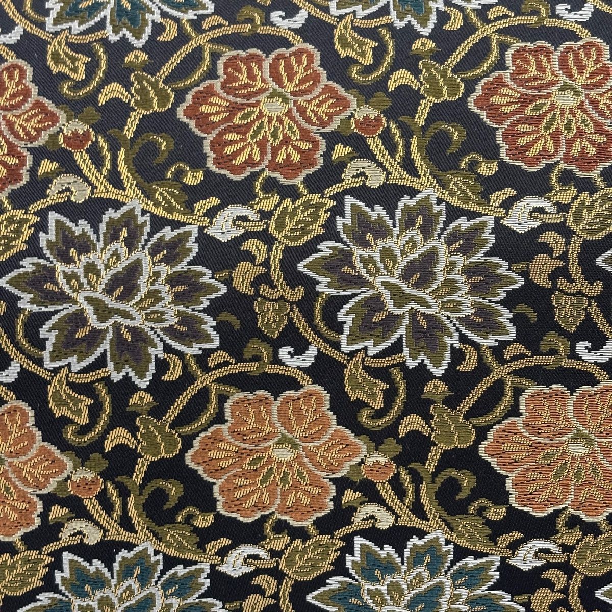 袋帯 美品 名品 リバーシブル 花唐草 箔 黒 全通 正絹 【中古】 - メルカリ