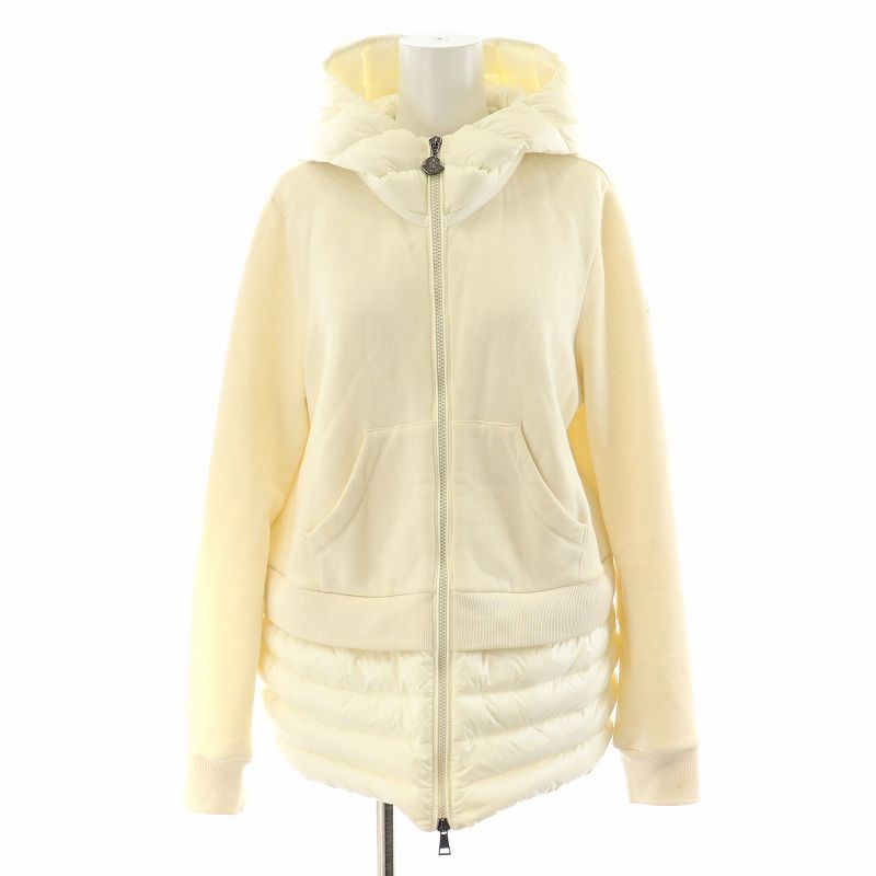 【近年モデル】MONCLER カーディガン ダウン 切替 ベージュ マグリア M MONCLER（モンクレール）の上品カーディガンで叶える大人